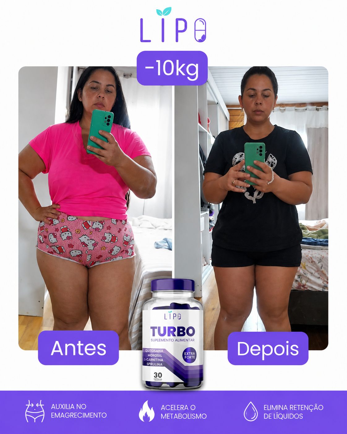 Antes e depois Patrícia