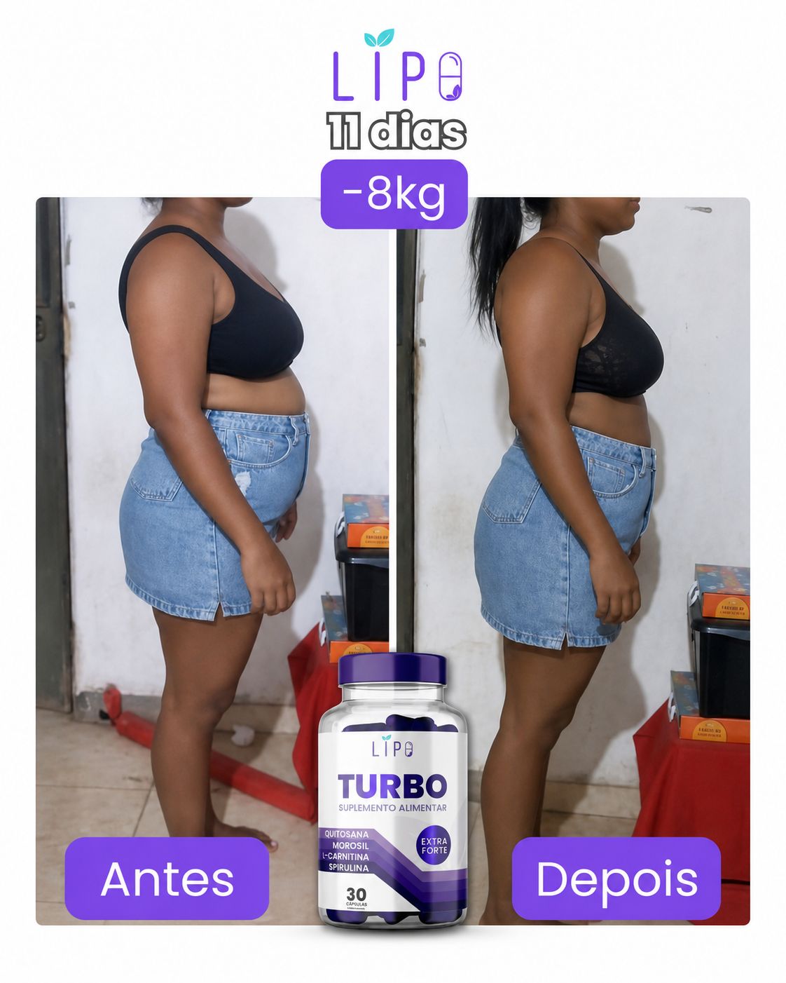 Antes e depois Camila